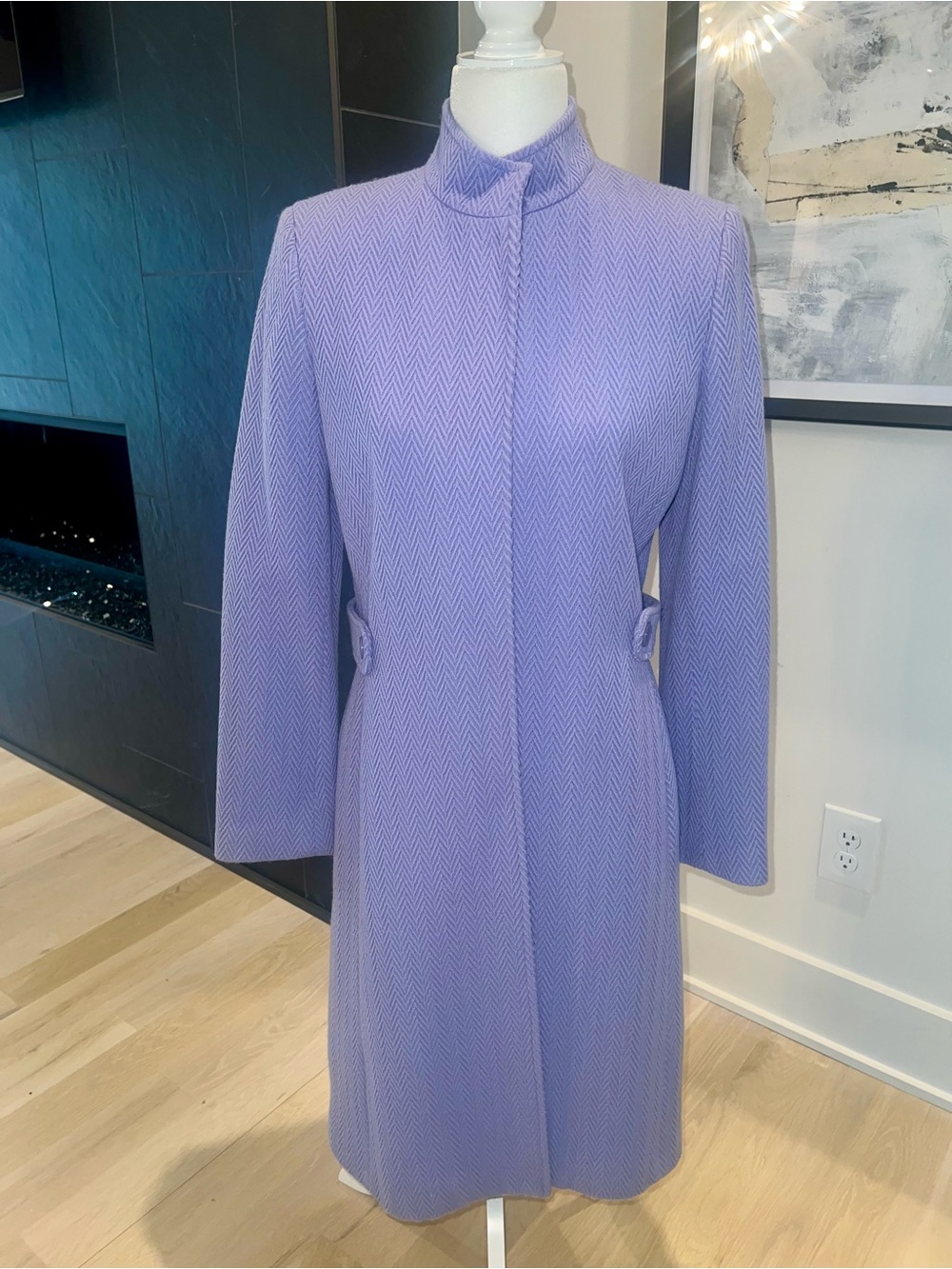 Beautiful Lavender Herringbone Long Coat-NEW WITHOUT TAGS